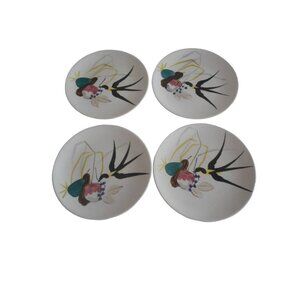 Lot 4 Red Wing Capistrano 6.5” Plates Mid Century MCM Bread Dessert Hand Painted